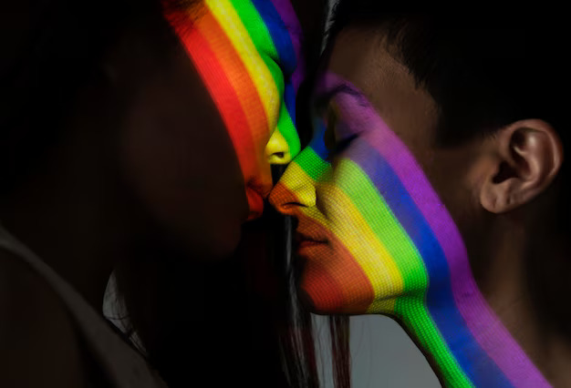 Same-sex couple with rainbow aura for gay love spells