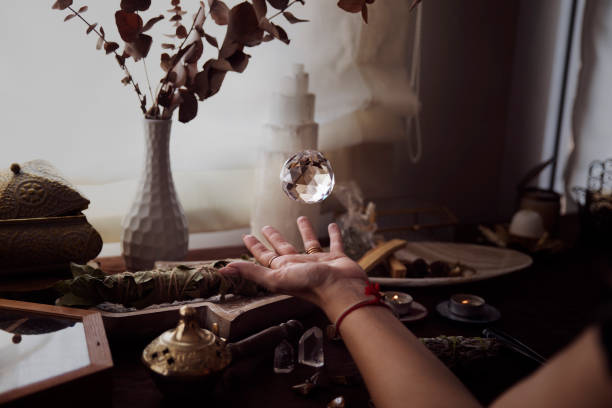 Love Spell Caster in San Antonio spiritual altar with candles and crystals