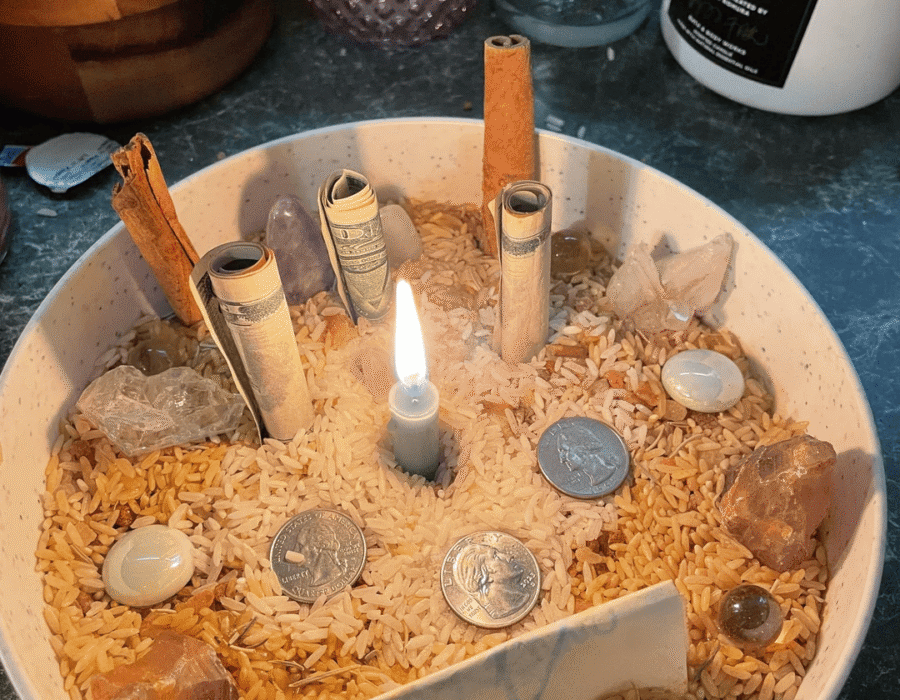 Powerful talent spell ritual by spell caster Batha using candles, crystal and sacred herbs to unlock success