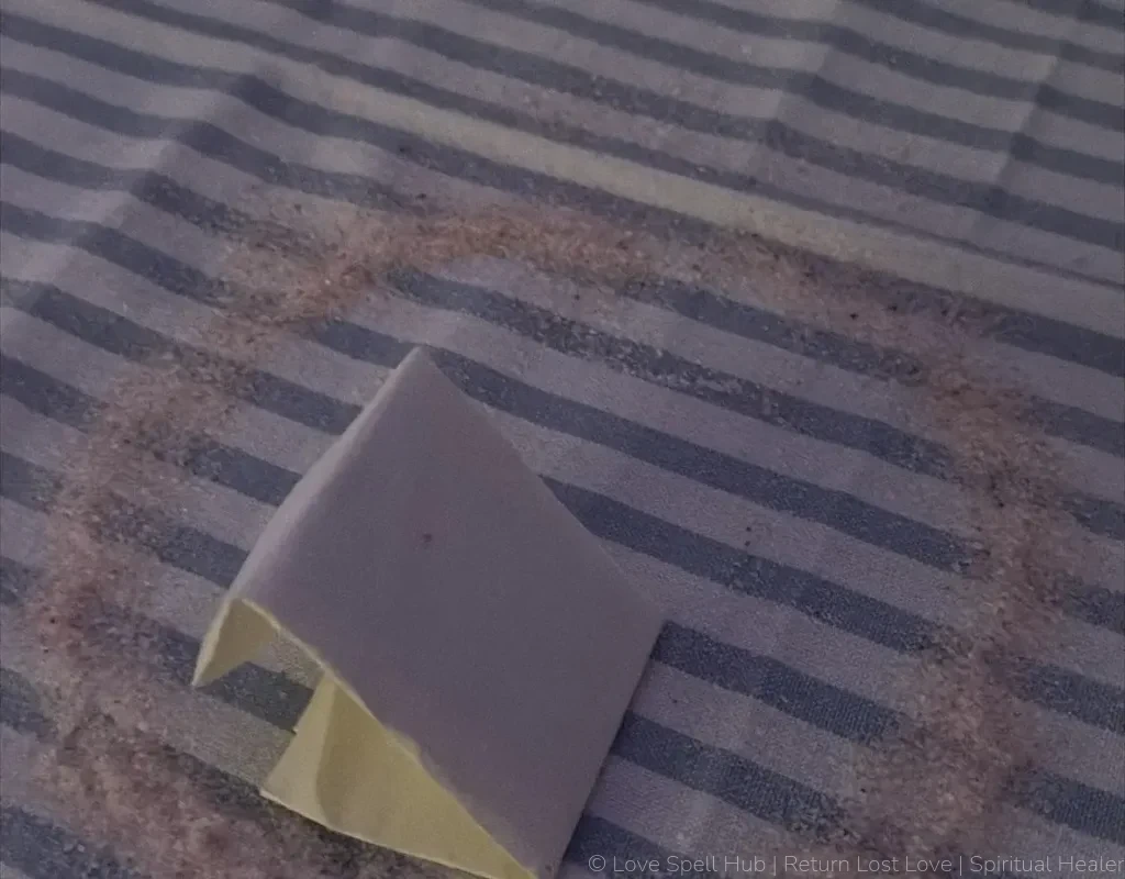 Easy love spells traditional petition paper inside a circle of salt