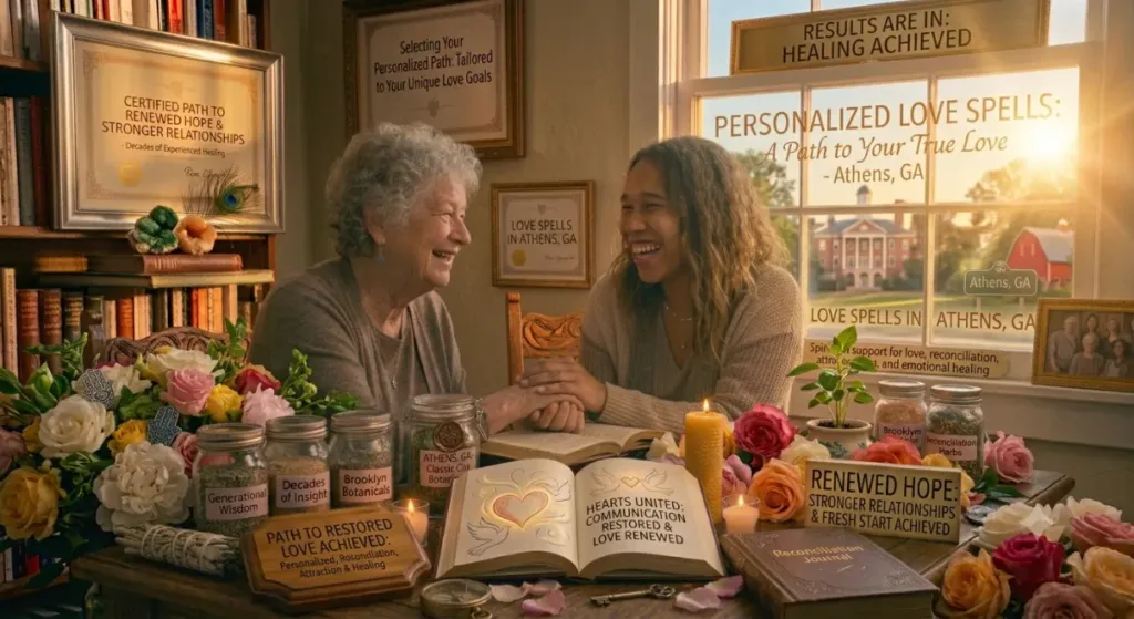 Couple embracing a hopeful future after Love Spells In Athens Georgia