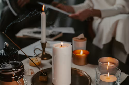 Caster Batha performing the strongest love spells under moonlight in sacred space
