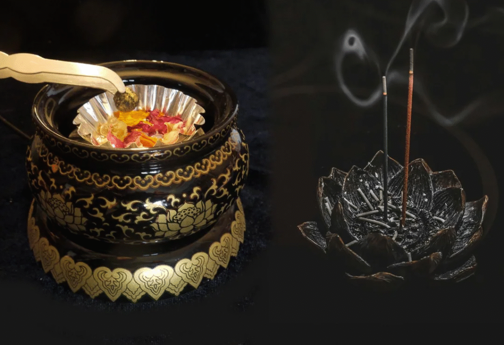 Traditional Persian protection ritual using Esfand seeds and incense