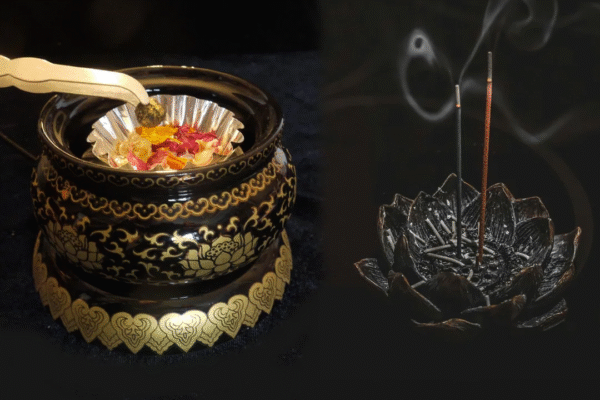 Traditional Persian protection ritual using Esfand seeds and incense