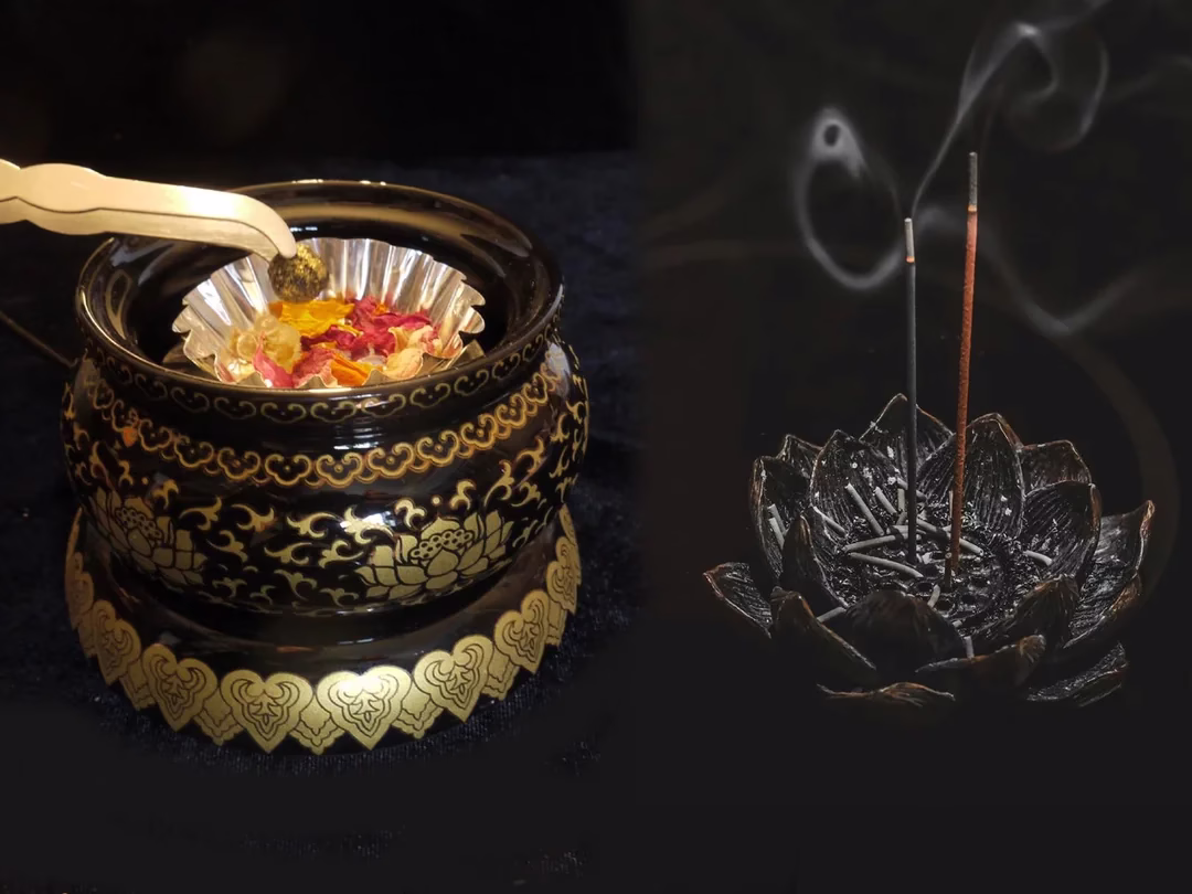 Traditional Persian protection ritual using Esfand seeds and incense