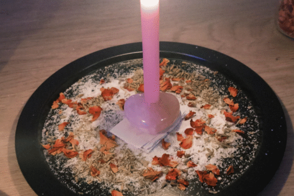 Best voodoo love spells setup with candles, herbs, and ritual tools