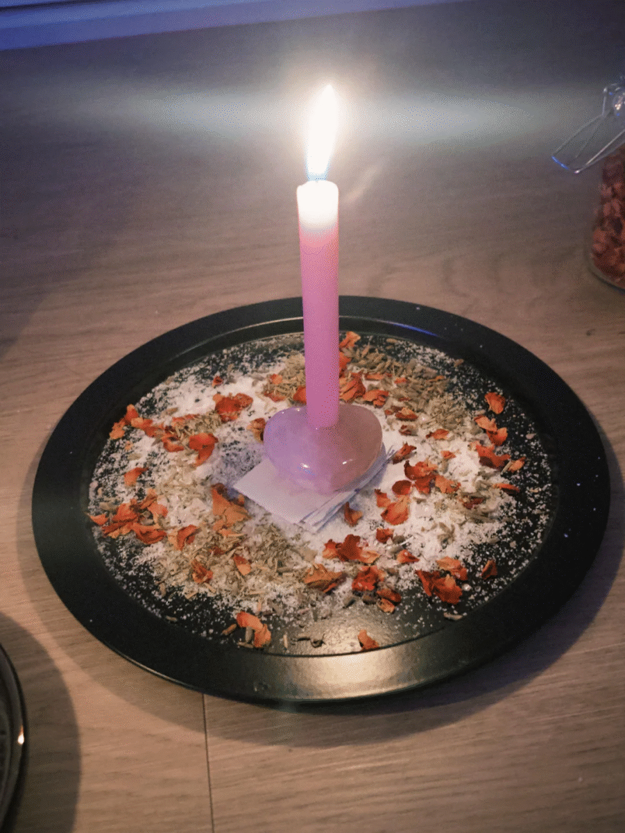 Best voodoo love spells setup with candles, herbs, and ritual tools