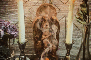 Black Magic Get Your Ex Back obsession ritual with candle, photo, and red thread