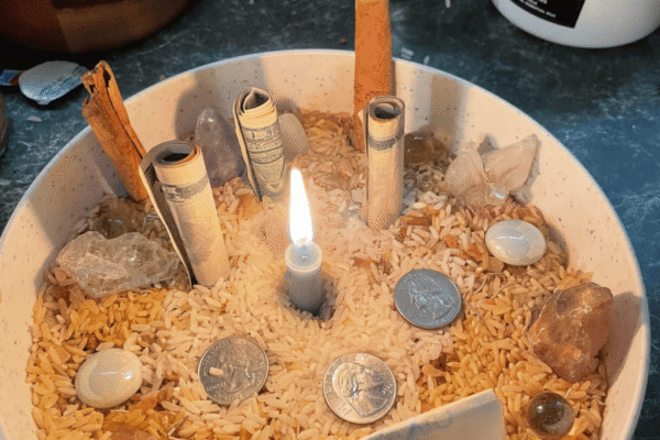 Powerful talent spell ritual by spell caster Batha using candles, crystal and sacred herbs to unlock success