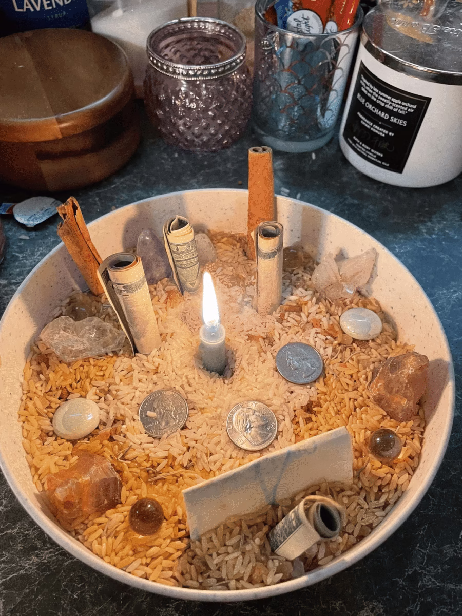 Powerful talent spell ritual by spell caster Batha using candles, crystal and sacred herbs to unlock success