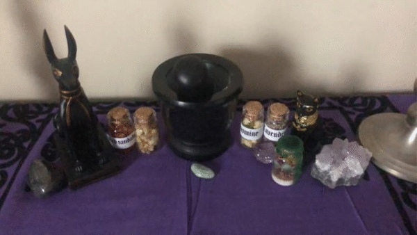 Best Love Spells That Work 3 "Altar setup for honey jar spell – best love spells that work using traditional methods"
