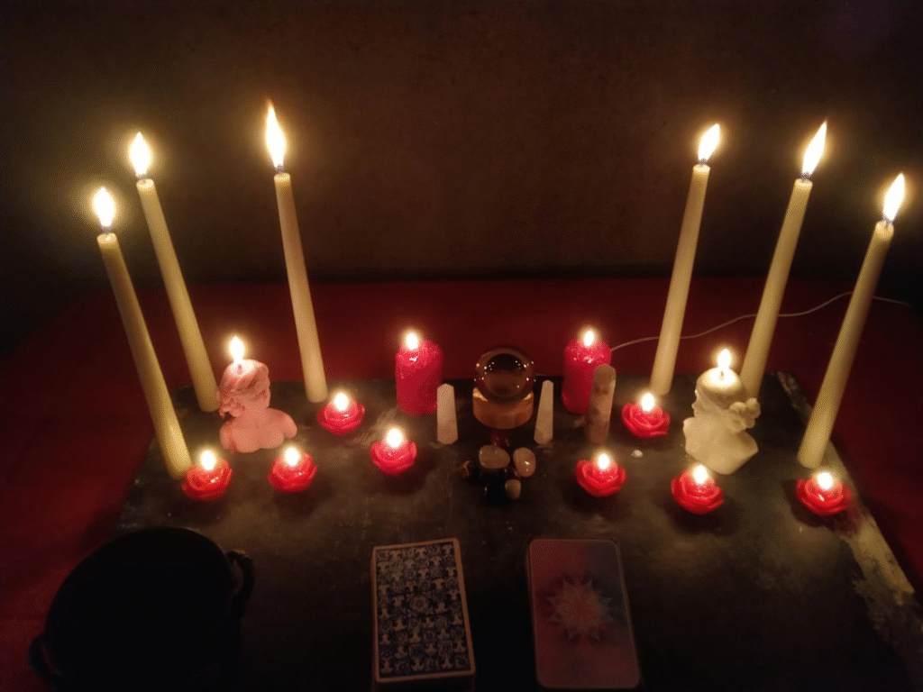 Powerful Business Success Spells That Work 4 Ritual altar with herbs and coins symbolizing money spells that work overnight, powerful money spells, and spell to attract customers