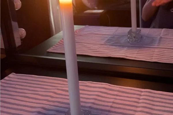 Powerful call me now spell ritual circle of salt with white candle