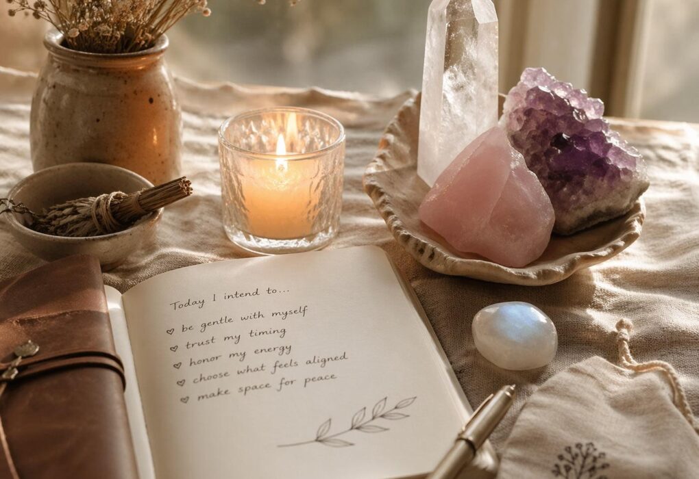 Domination love spell ritual with red candle, petition paper, and rose petals