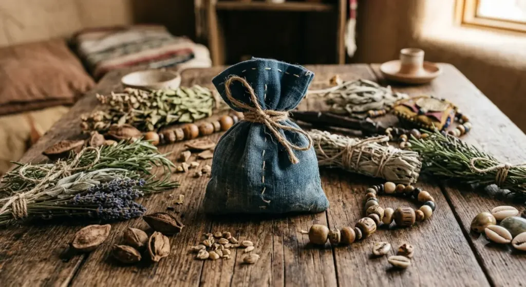 Traditional Gris Gris bag used in Voodoo spiritual practices
