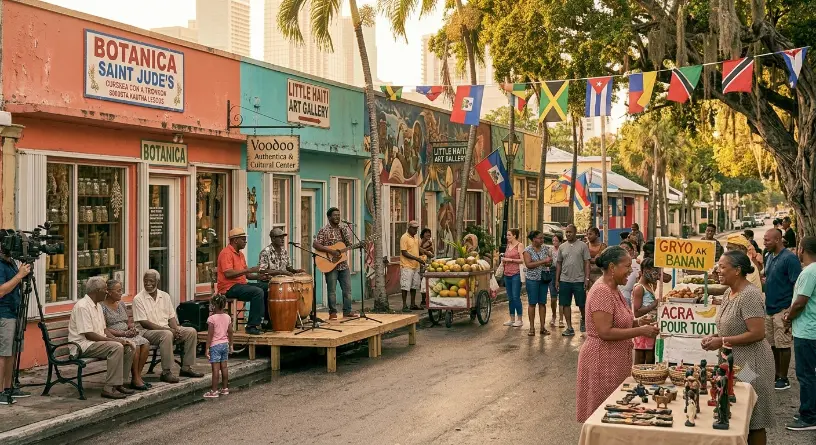 Little Haiti community celebrating Caribbean culture in Miami