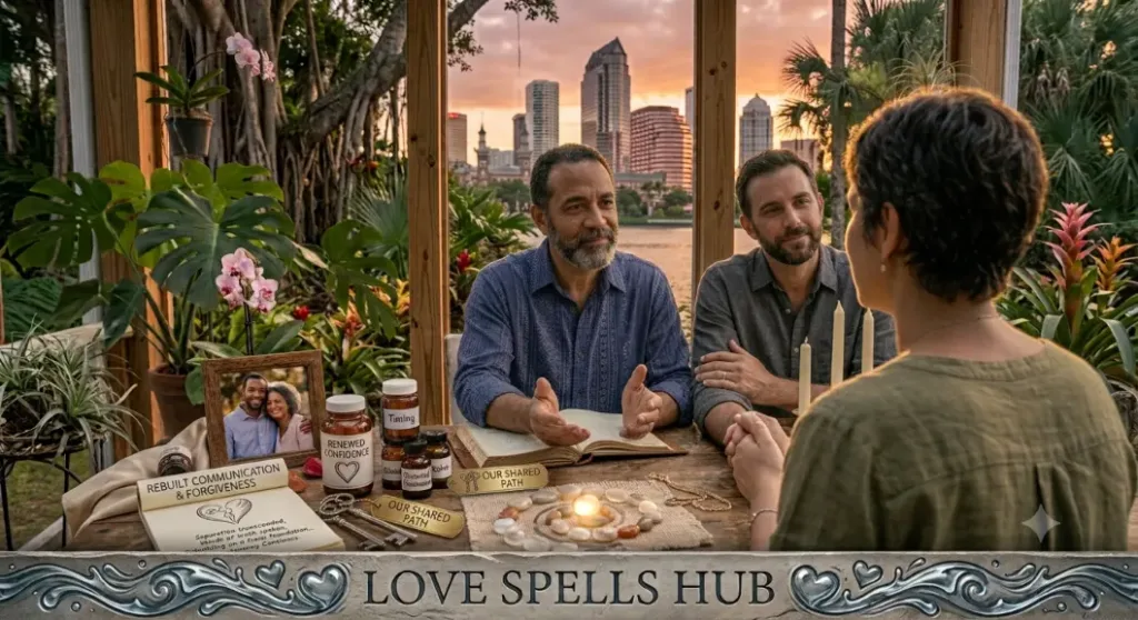 Former couple reconnecting through spiritual guidance in Tampa
