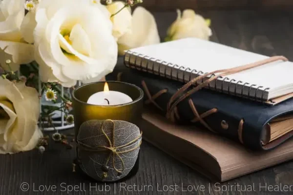 Spell for career success with candle, bay leaf, and written career intention